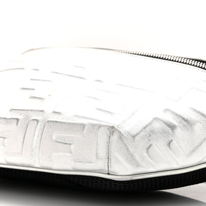 Fendi Vitello Catalan Mirror FF 1974 Embossed Belt Bag Argento 10 of 10