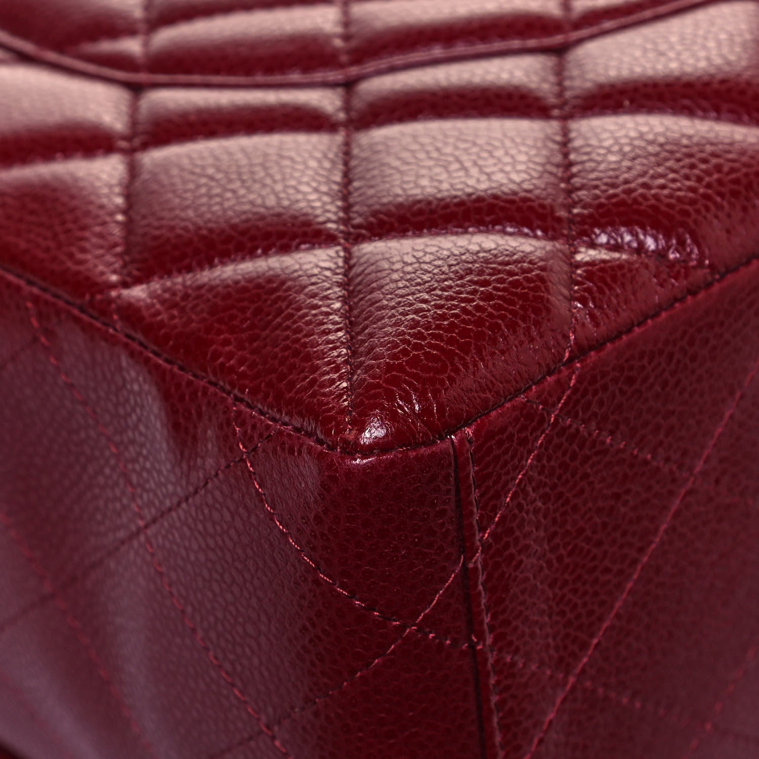 Chanel Caviar Quilted Maxi Single Flap Dark Red 10 of 15