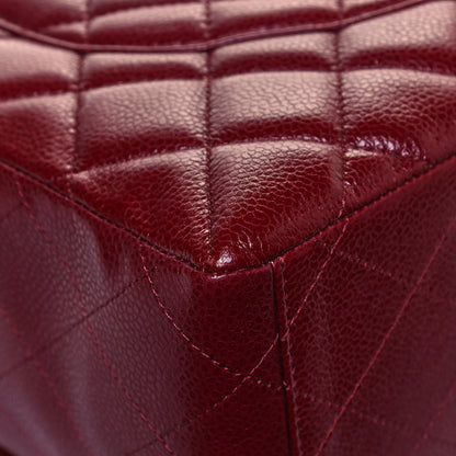 Chanel Caviar Quilted Maxi Single Flap Dark Red 10 of 15