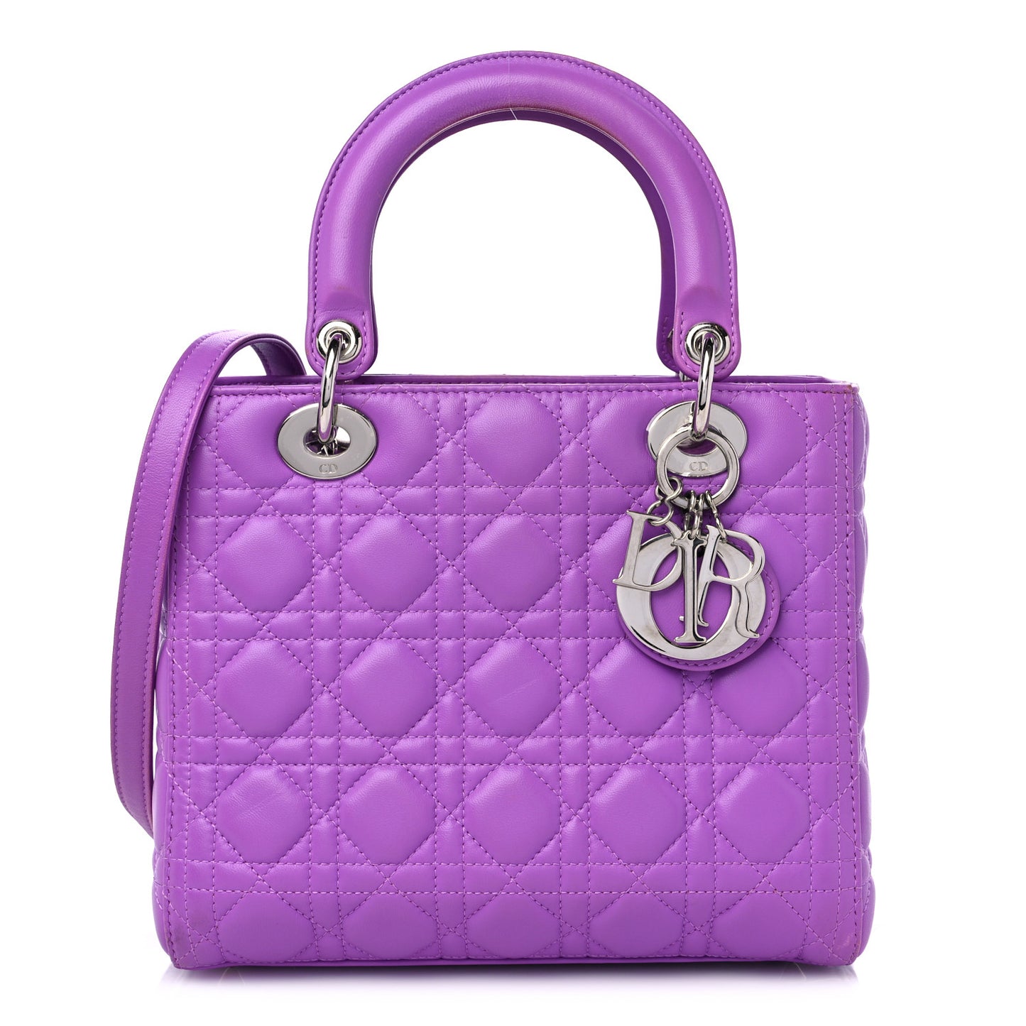 Lambskin Cannage Medium Lady Dior Purple
