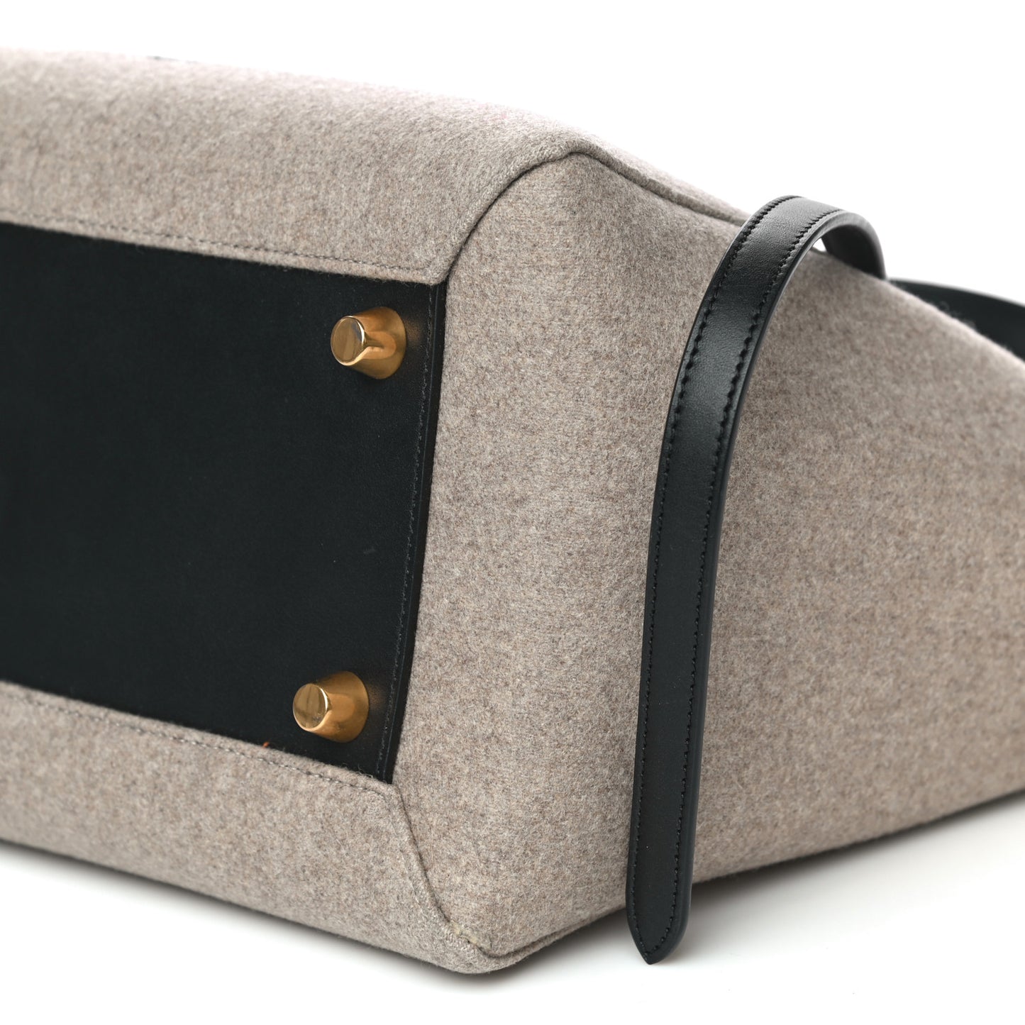 Felt Smooth Calfskin Mini Belt Bag Beige