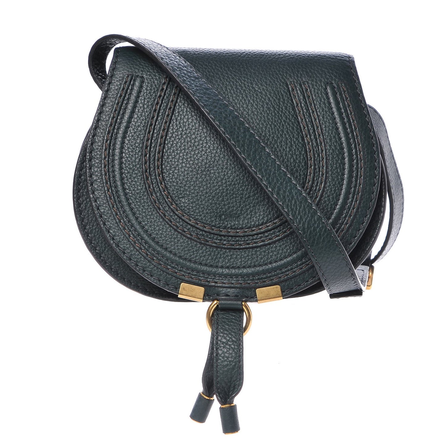 Calfskin Mini Marcie Round Crossbody Bag Teal