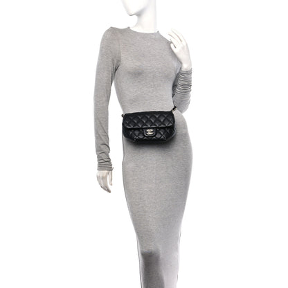 Chanel Calfskin Quilted CC Uniform Flap Belt Bag Black 2 of 16