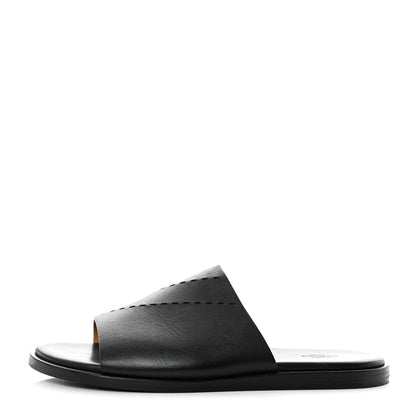 Hermes Calfskin Mens Smyrne Sandals 43 Black 1 of 9