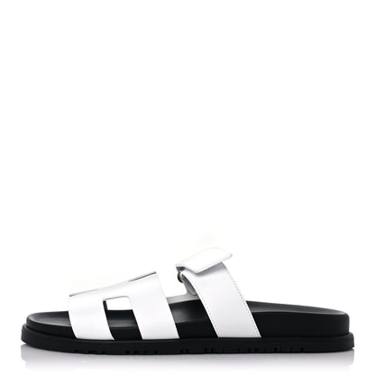 Hermes Calfskin Womens Chypre Sandals 40.5 White 1 of 8