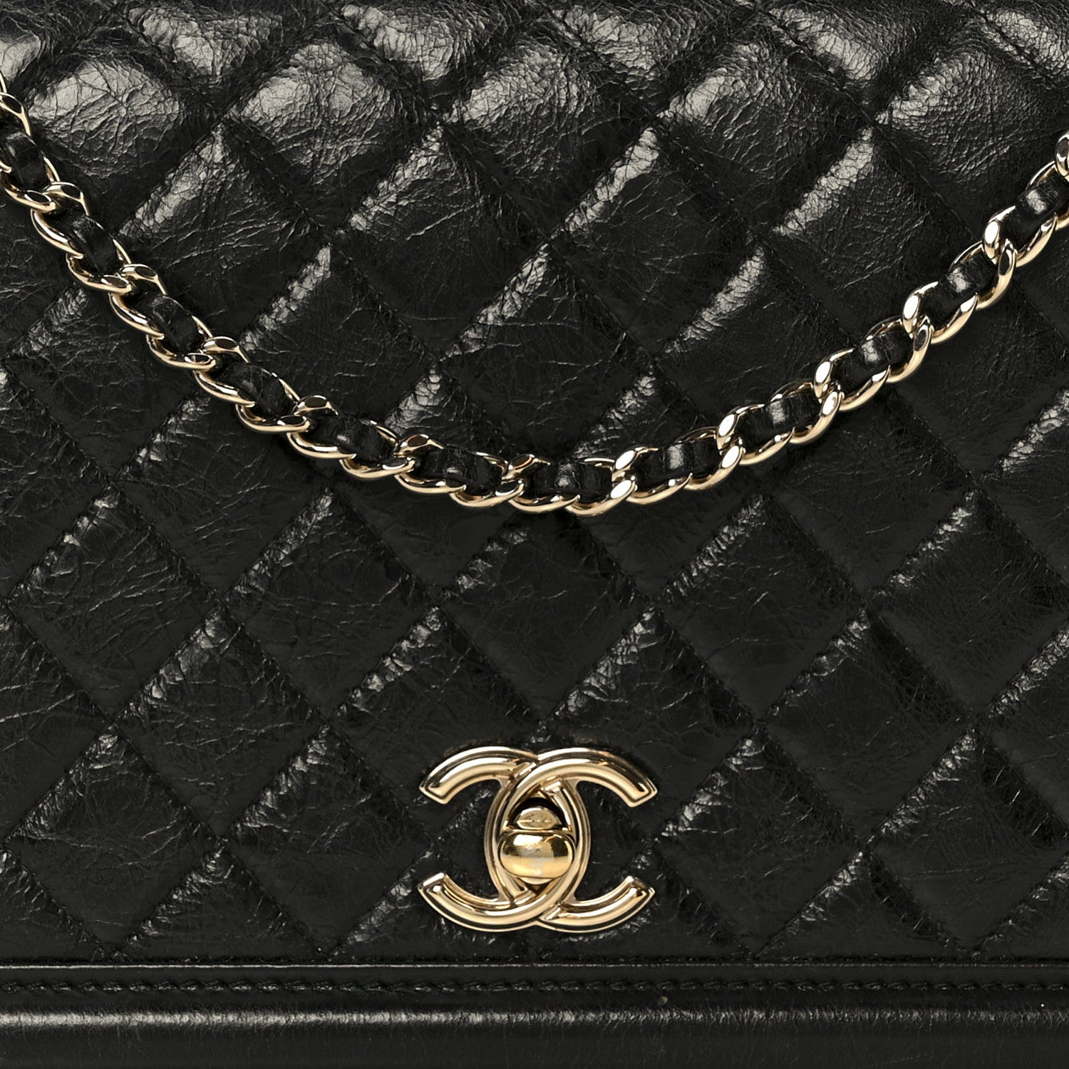 Chanel Crumpled Calfskin Quilted Flap Black 9 of 11