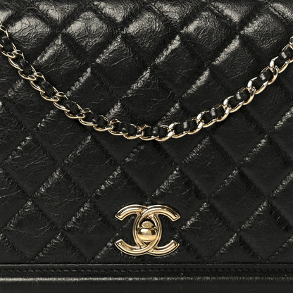 Chanel Crumpled Calfskin Quilted Flap Black 9 of 11