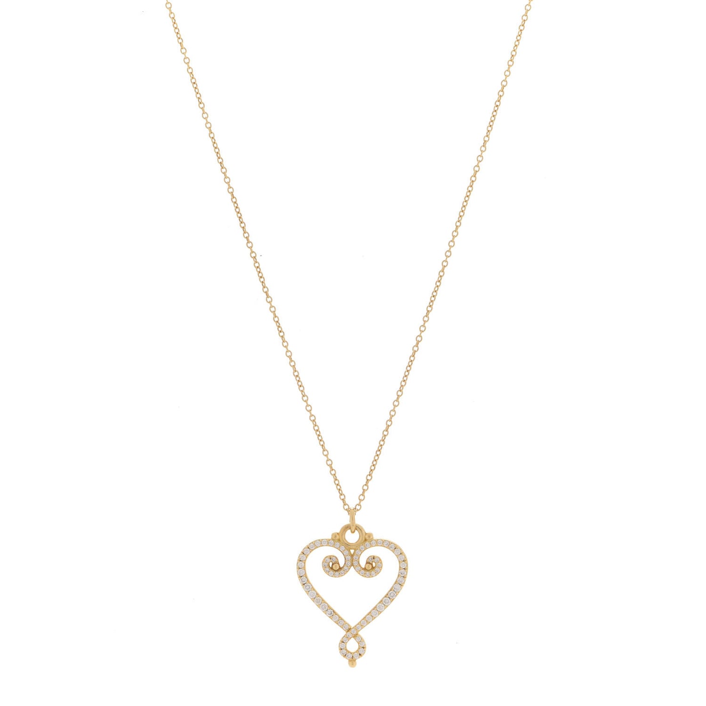 18K Yellow Gold Diamond Paloma Picasso Venezia Goldoni Heart Pendant Necklace