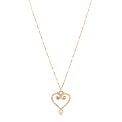 Tiffany 18K Yellow Gold Diamond Paloma Picasso Venezia Goldoni Heart Pendant Necklace 1 of 5