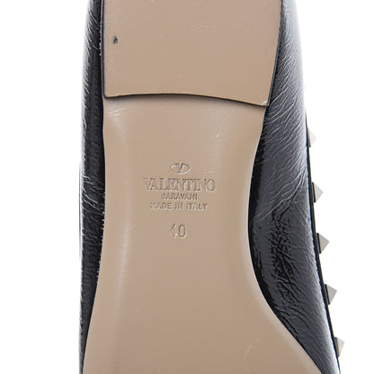 Valentino Garavani Patent Rockstud Ballerina Flats 40 Black 6 of 10