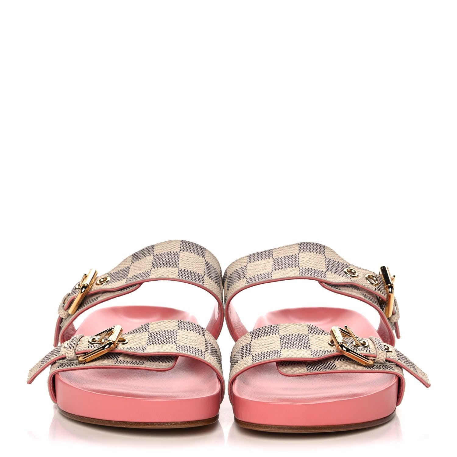 Louis Vuitton Damier Azur Bom Dia Flat Mules 36.5 Rose Clair 2 of 8