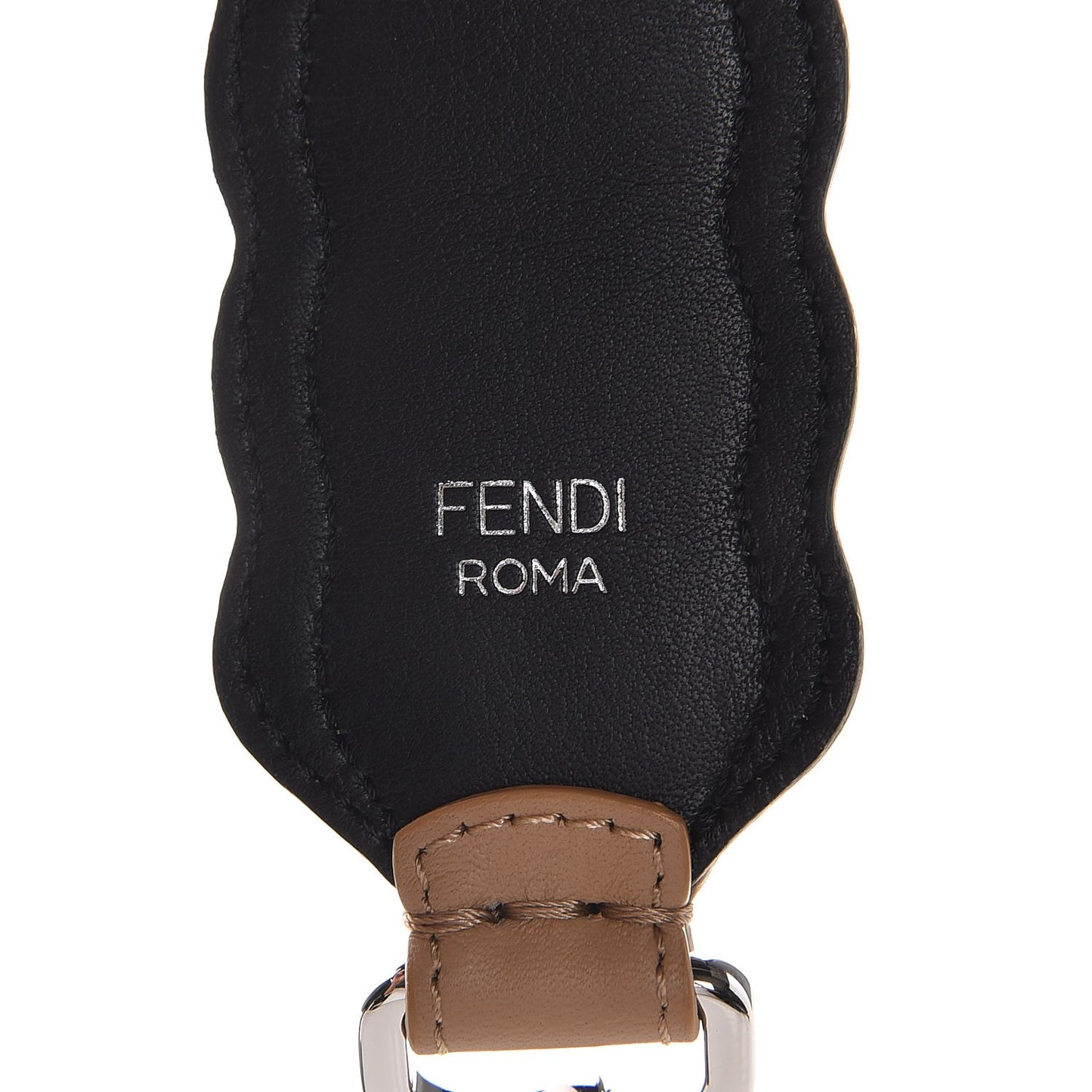 Vitello Dolce Scalloped Spike Studded Strap You Brown Black