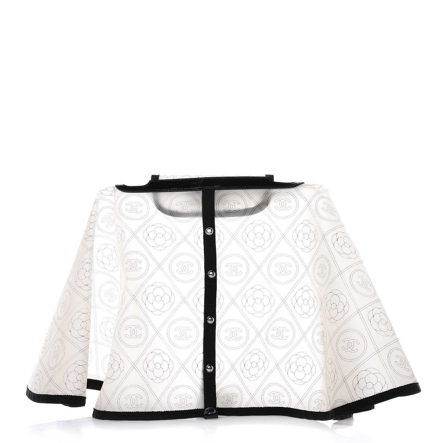 PVC Calfskin Coco Bag Raincoat White Black