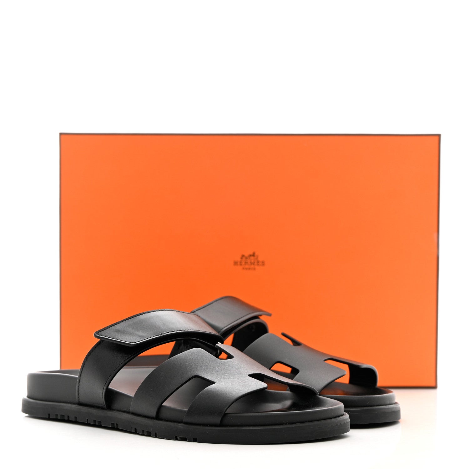 Hermes Calfskin Womens Chypre Sandals 38 Black 9 of 9