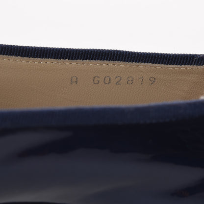 Chanel Patent Cap Toe Ballerina Flats 36.5 Blue 8 of 14