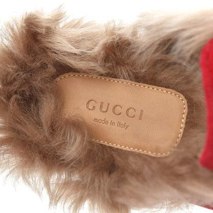 Gucci Velvet Fur Womens Princetown Slippers 39 Hibiscus Red 6 of 8