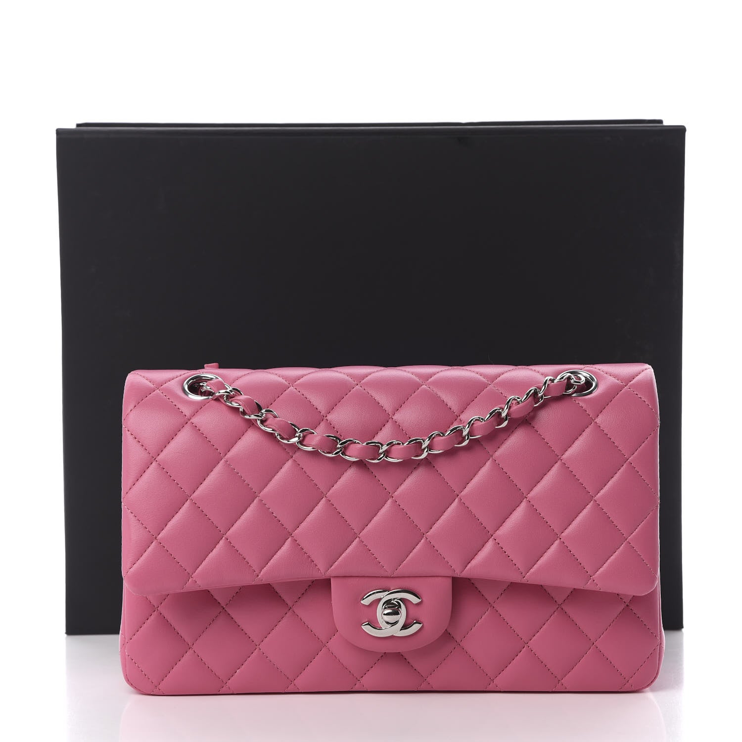 Chanel Lambskin Quilted Medium Double Flap Pink 13 of 13
