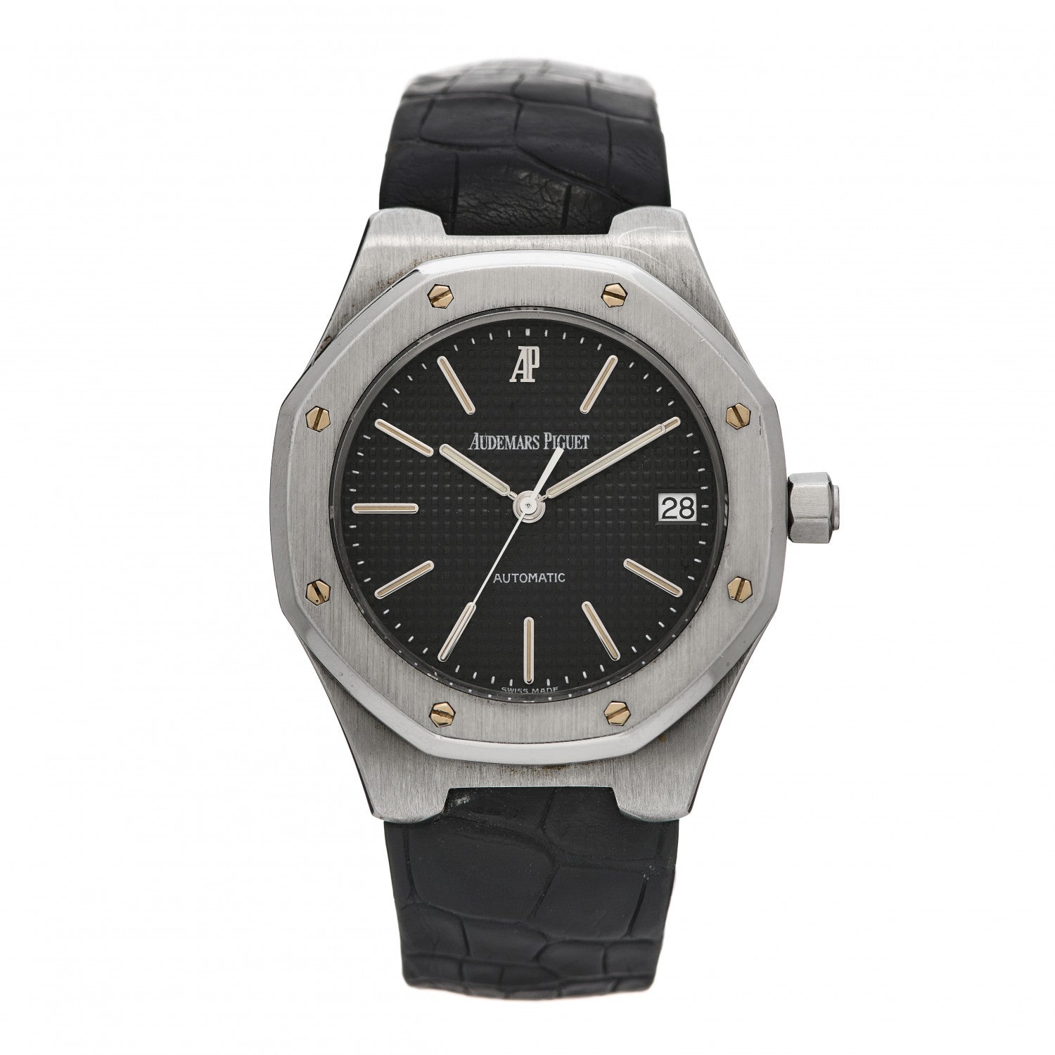 Audemars Piguet Stainless Steel Alligator 36mm Royal Oak Automatic Watch Black 14800ST 1 of 6