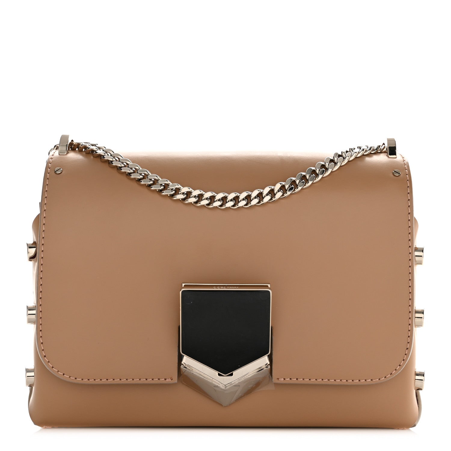 Jimmy Choo Chrome Spazzolato Lockett Petite Shoulder Bag Nude 1 of 9