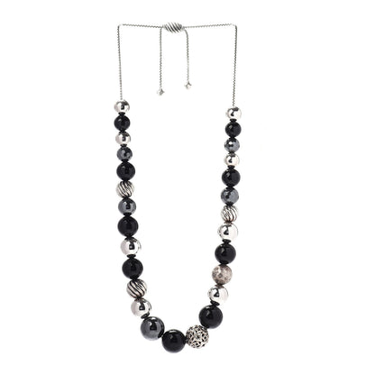 David Yurman Sterling Silver Black Onyx Hematite Elements Long Necklace 3 of 4