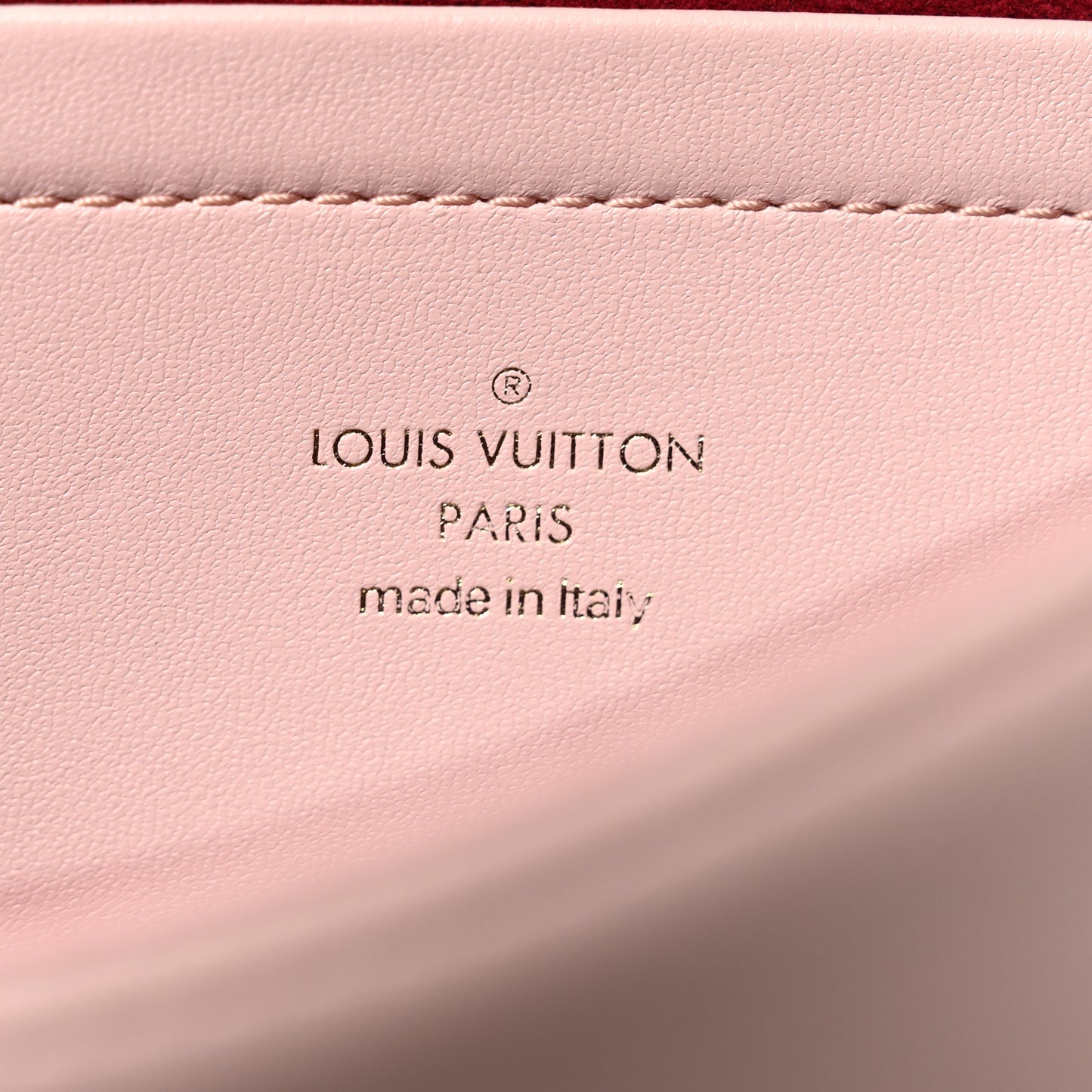 Lambskin Embossed Monogram Pochette Coussin Rose