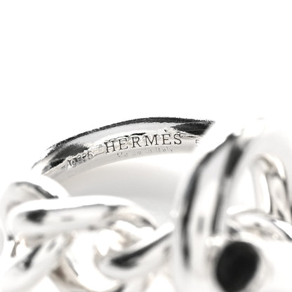 Hermes Sterling Silver GM Croisette Ring 50 5.25 5 of 5