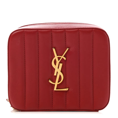 Saint Laurent Lambskin Matelasse Vicky Monogram Belt Bag Eros Red 1 of 6