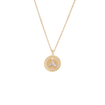 David Yurman 18K Yellow Gold Diamond Initial A Charm Necklace 3 of 6