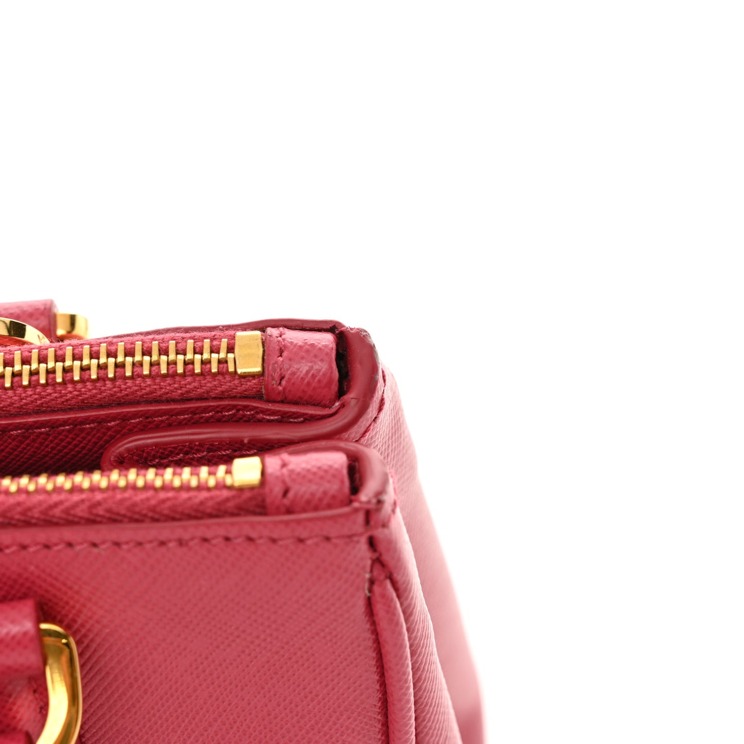 Saffiano Lux Micro Galleria Double Zip Tote Peonia