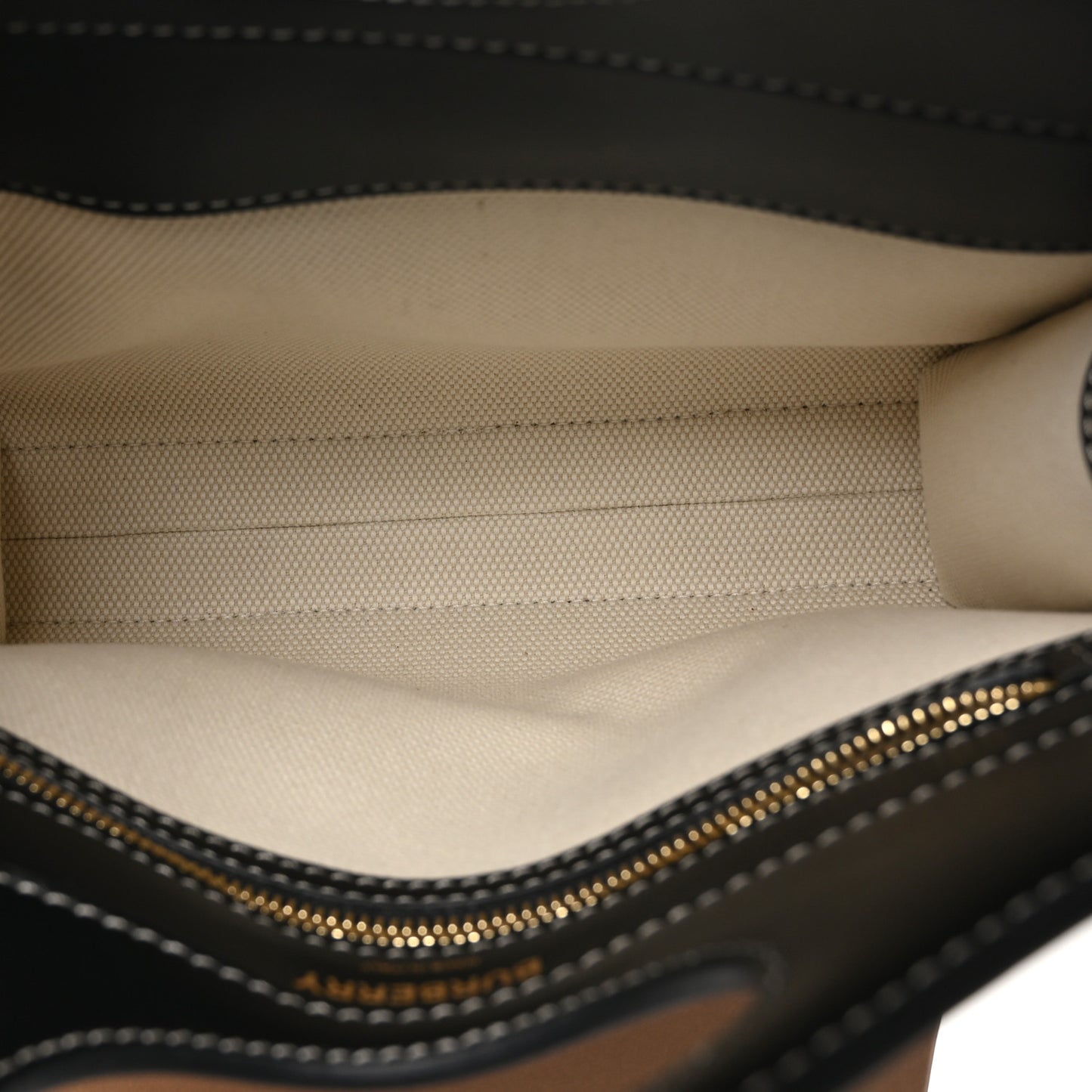 Canvas Smooth Calfskin Two Tone Mini Pocket Bag White Black