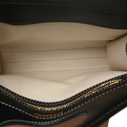 Burberry Canvas Smooth Calfskin Two Tone Mini Pocket Bag White Black 4 of 9