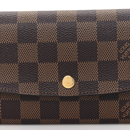 Louis Vuitton Damier Ebene Emilie Wallet Rose Ballerine 5 of 10