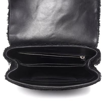 Saint Laurent Shearling Toy Loulou Shoulder Bag Black 5 of 11