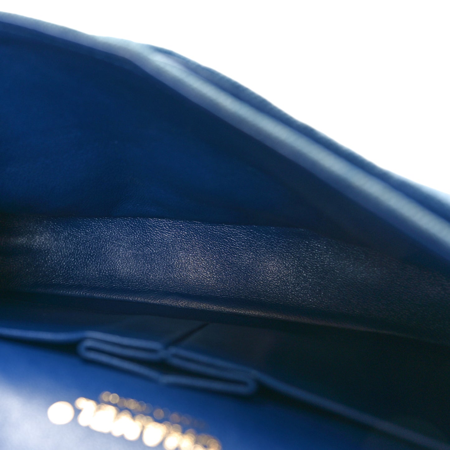 Denim Quilted Medium Double Flap Blue