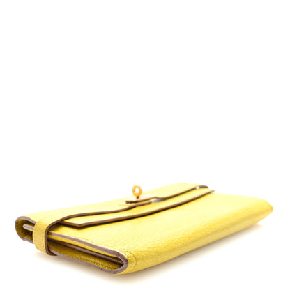 Hermes Chevre Mysore Kelly Longue Wallet Cumin 4 of 8