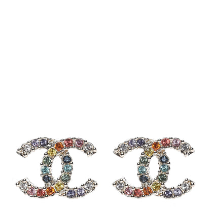 Chanel Crystal Over The Rainbow CC Earrings Gold Multicolor 1 of 5
