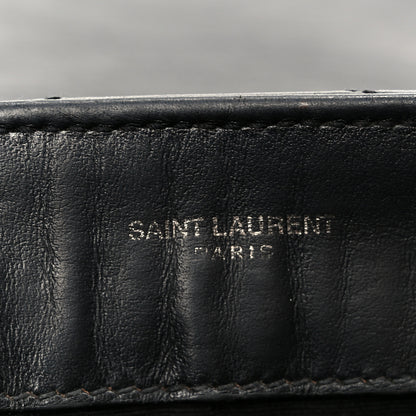 Saint Laurent Calfskin Y Quilted Monogram Monochrome Small Loulou Chain Satchel Black 6 of 14