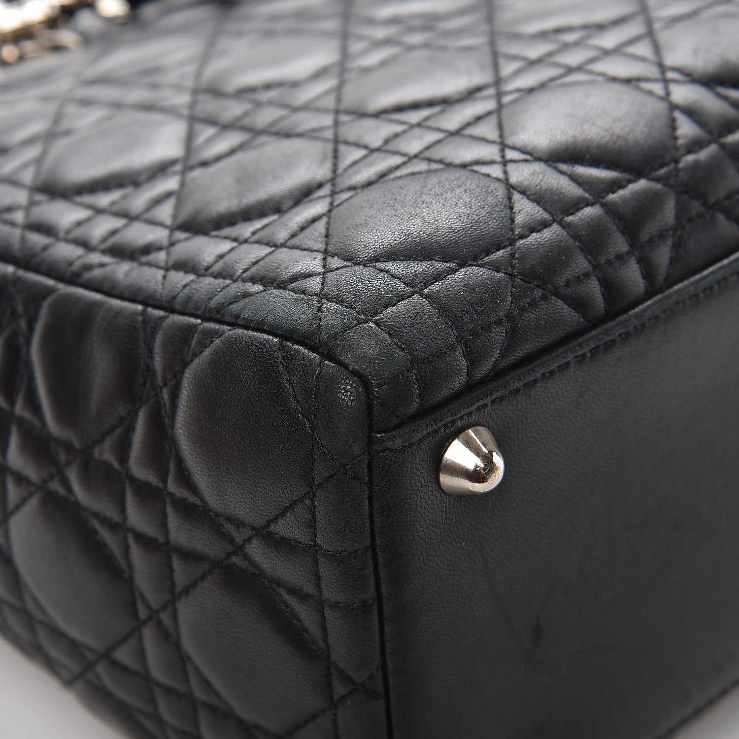 Christian Dior Lambskin Cannage Large Lady Dior Black 10 of 18
