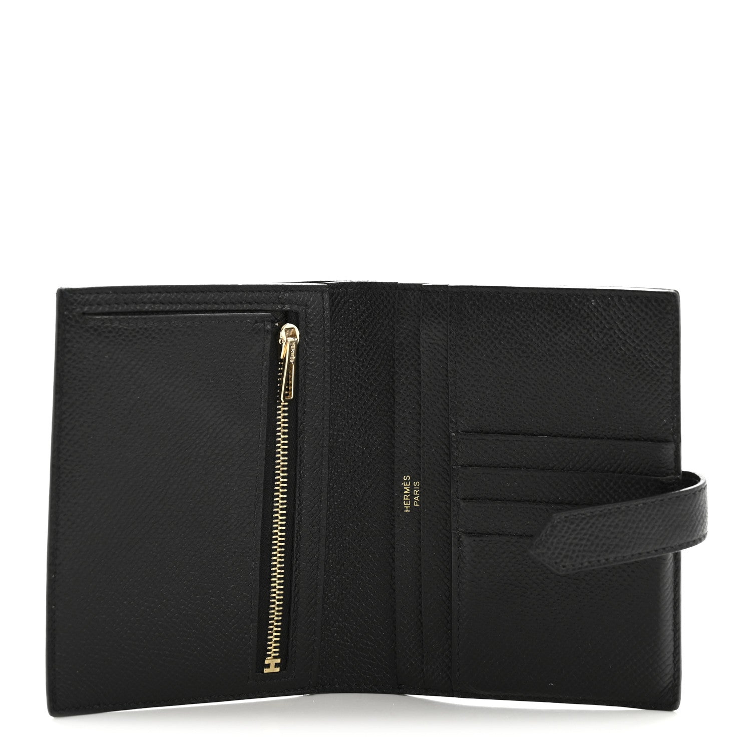 Hermes Epsom Bearn Compact Wallet Black 5 of 13