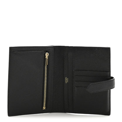 Hermes Epsom Bearn Compact Wallet Black 5 of 13