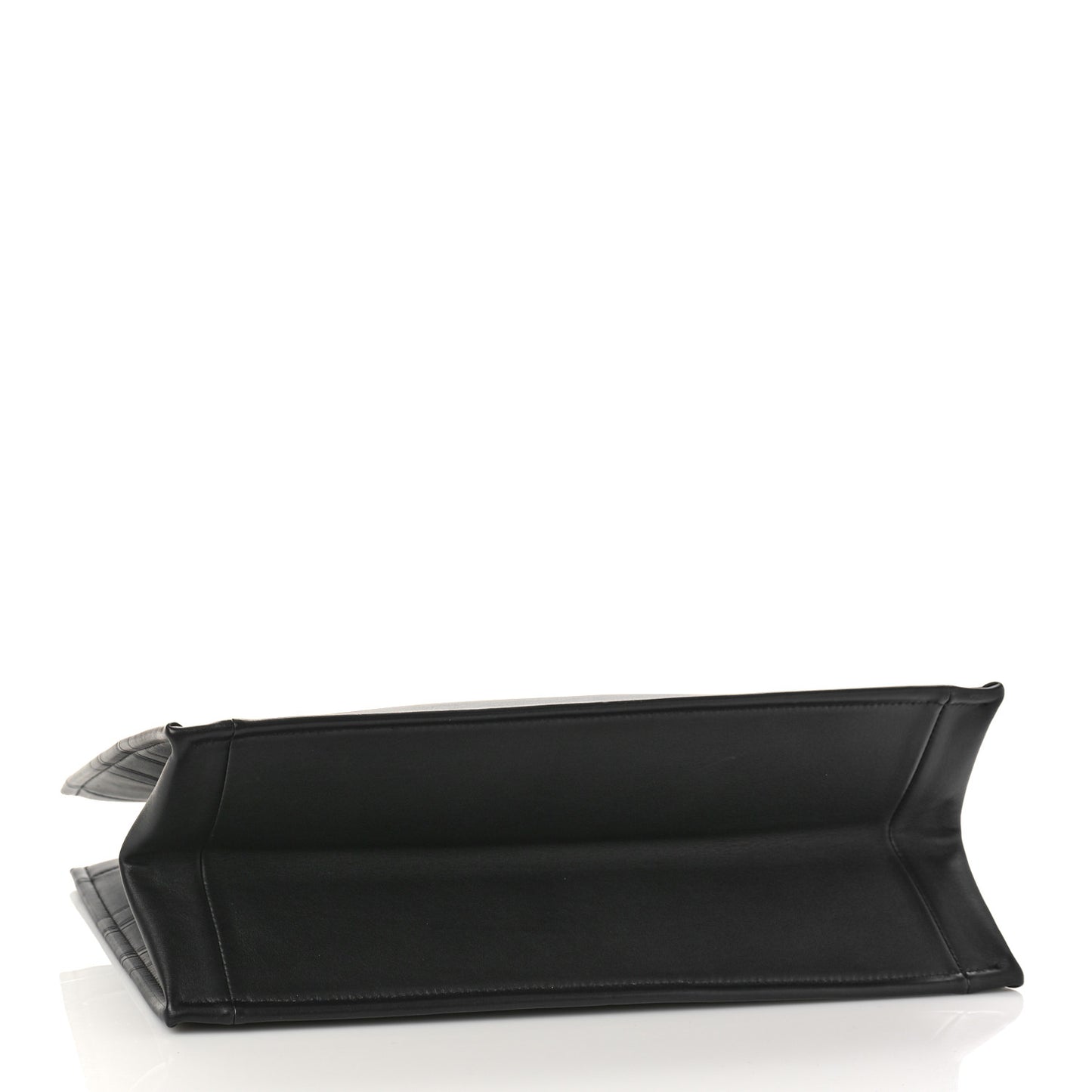 Calfskin Embossed Medium Book Tote Black