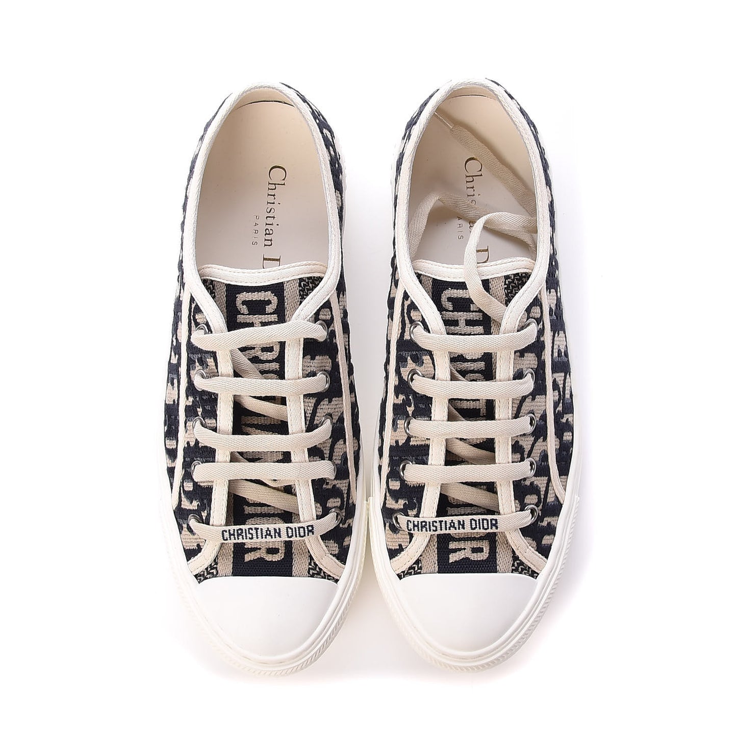 Canvas Oblique Walk'N'Dior Low Top Sneakers 39 Deep Blue