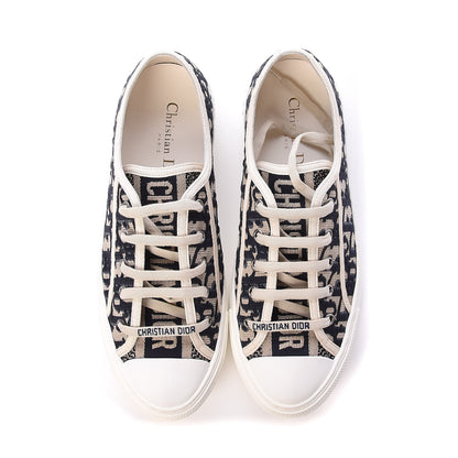 Christian Dior Canvas Oblique Walk'N'Dior Low Top Sneakers 39 Deep Blue 9 of 10