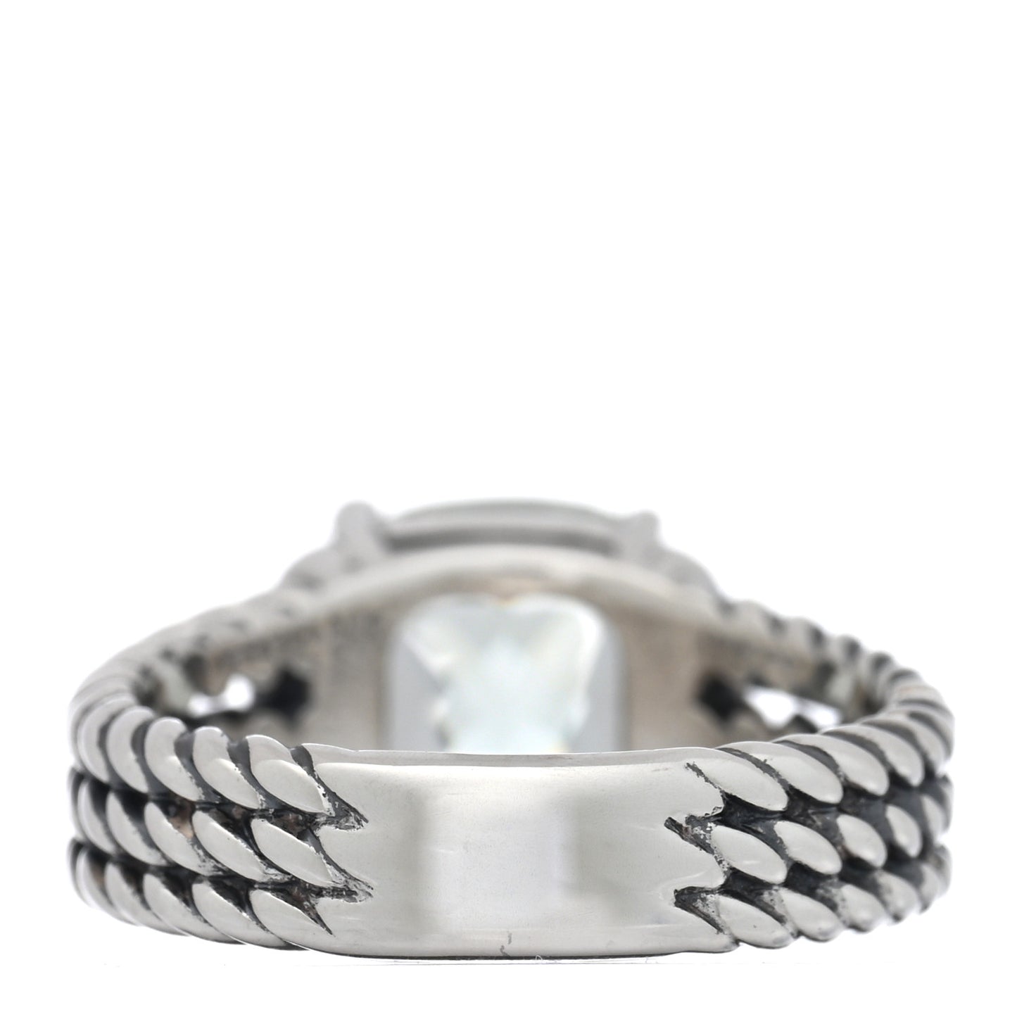 Sterling Silver Diamond Prasiolite 10mm Petite Wheaton Ring 50 5.5