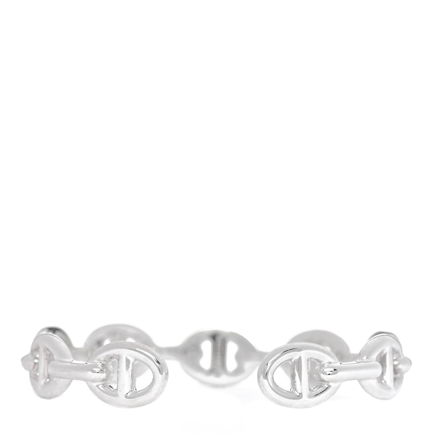 Sterling Silver MM Chaine d'Ancre Enchainee Cuff Bracelet LG