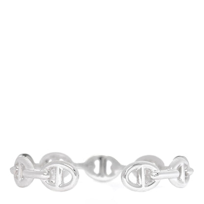 Hermes Sterling Silver MM Chaine d'Ancre Enchainee Cuff Bracelet LG 2 of 4