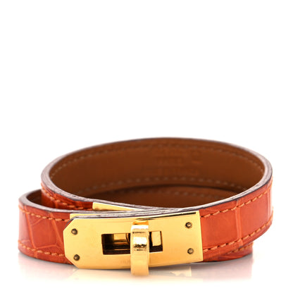 Hermes Matte Alligator Kelly Double Tour Bracelet S Orange 1 of 6