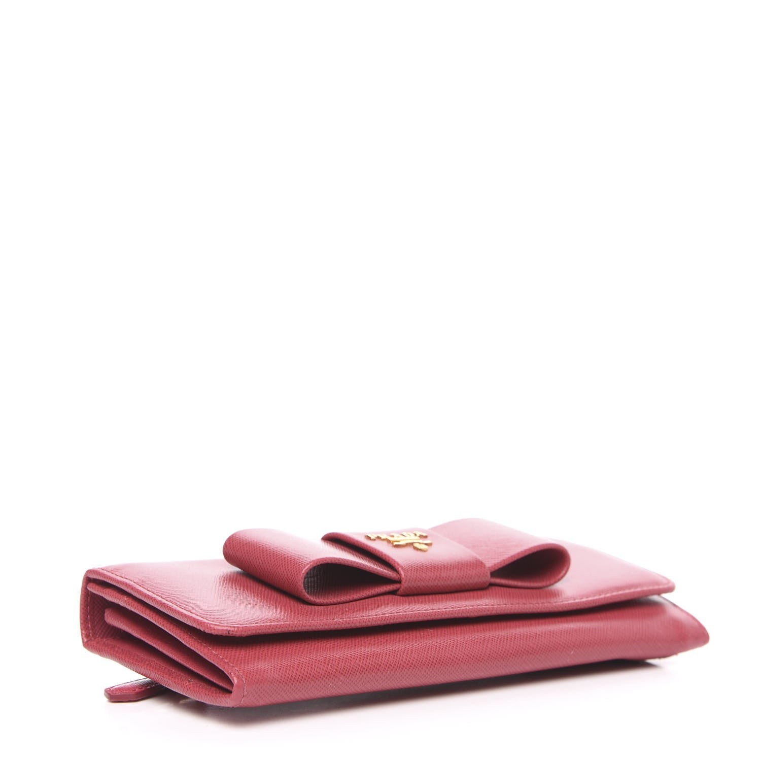 Prada Saffiano Bow Continental Wallet Peonia 4 of 8