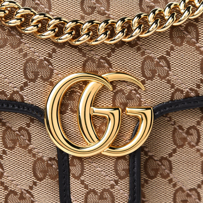 Gucci Monogram Matelasse Diagonal Mini GG Marmont Shoulder Bag Beige Black 10 of 10