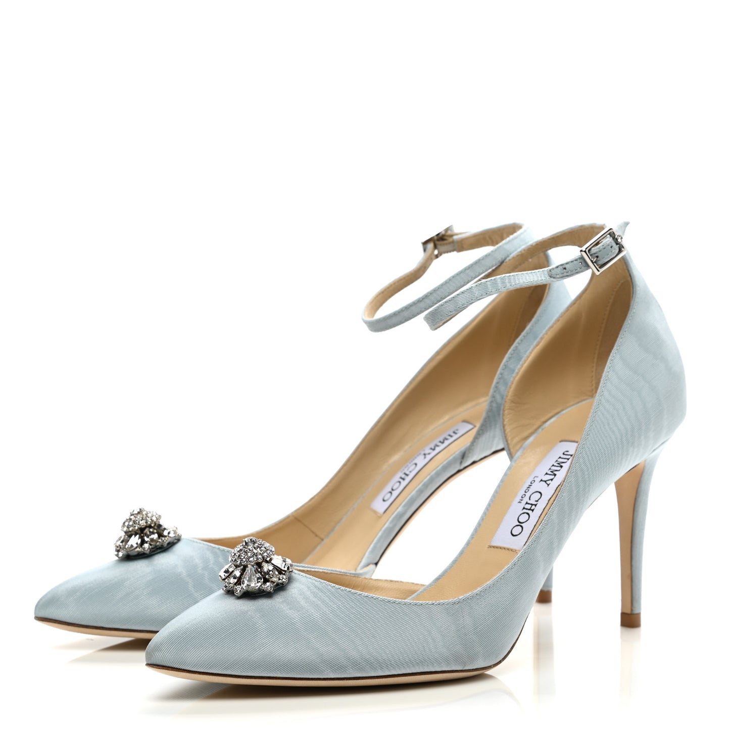 Moire Fabric Crystal Lucy 85 Pumps 39.5 Something Blue
